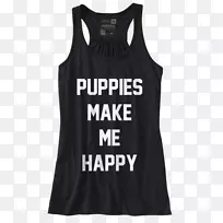 t恤镀金活动坦克m无袖衬衫小狗让我高兴。-空若网 t恤镀金活动坦克m无袖衬衫小狗让我高兴。-空若网