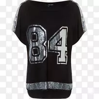 T恤袖子外装字体亮片上衣-空若网 T恤袖子外装字体亮片上衣-空若网