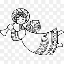 剪贴画天使形象天使翅膀着色页-空若网 剪贴画天使形象天使翅膀着色页-空若网
