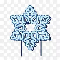 字体叶线-蓝色雪花明信片-空若网 字体叶线-蓝色雪花明信片-空若网