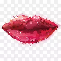 水彩画唇夹艺术-吻-空若网 水彩画唇夹艺术-吻-空若网