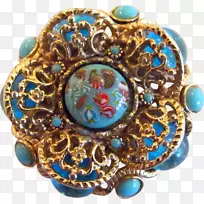 绿松石珠宝胸针-空若网 绿松石珠宝胸针-空若网