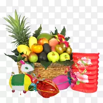 水果食品礼品篮.中秋手绘-空若网 水果食品礼品篮.中秋手绘-空若网