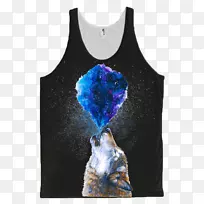 无袖T恤上衣狼t恤-空若网 无袖T恤上衣狼t恤-空若网