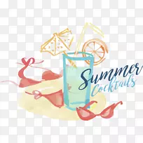 水彩画图像绘制夏季插图-动画果汁-空若网 水彩画图像绘制夏季插图-动画果汁-空若网