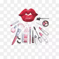 化妆品化妆刷水彩画化妆-空若网 化妆品化妆刷水彩画化妆-空若网