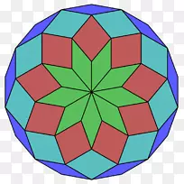 十八角正多边形对称点解剖徽章-空若网 十八角正多边形对称点解剖徽章-空若网