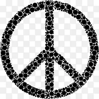 和平符号象征着嬉皮士的和平与爱-空若网 和平符号象征着嬉皮士的和平与爱-空若网