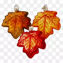 耳环叶圣诞节装饰橙色S.A.-空若网 耳环叶圣诞节装饰橙色S.A.-空若网