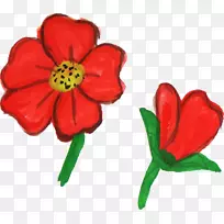 开花植物切花植物茎红色水彩花-空若网 开花植物切花植物茎红色水彩花-空若网