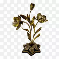 开花植物黄铜青铜花瓶-空若网 开花植物黄铜青铜花瓶-空若网