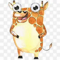 长颈鹿 水彩画 卡通-空若网 长颈鹿 水彩画 卡通-空若网