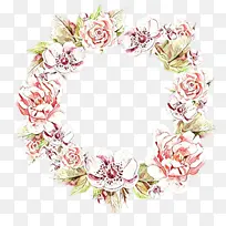 水彩画 花环 花卉设计-空若网 水彩画 花环 花卉设计-空若网