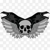头骨 乌鸦 标志-空若网 头骨 乌鸦 标志-空若网
