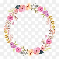 花环 花朵 水彩画-空若网 花环 花朵 水彩画-空若网