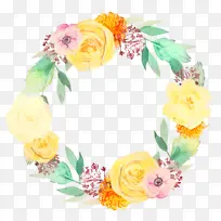 花环 水彩画 花-空若网 花环 水彩画 花-空若网