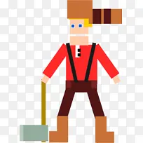 伐木工人 卡通 动画-空若网 伐木工人 卡通 动画-空若网