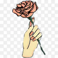 花 手指 线条-空若网 花 手指 线条-空若网