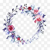 花环 花卉 水彩画-空若网 花环 花卉 水彩画-空若网