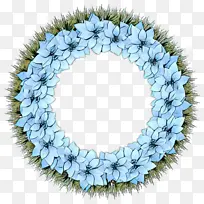 花环 蓝色 浅绿色-空若网 花环 蓝色 浅绿色-空若网