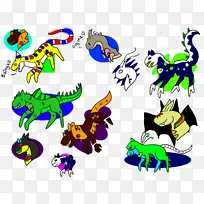 卡通 动物 线条-空若网 卡通 动物 线条-空若网