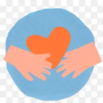 心 橙色 绿松石色-空若网 心 橙色 绿松石色-空若网