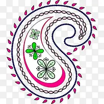 佩斯利 粉色 线条艺术-空若网 佩斯利 粉色 线条艺术-空若网