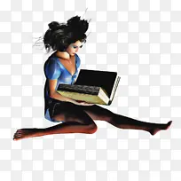 坐着 笔记本电脑 阅读-空若网 坐着 笔记本电脑 阅读-空若网
