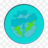 云图标 雷霆图标 浅绿色-空若网 云图标 雷霆图标 浅绿色-空若网