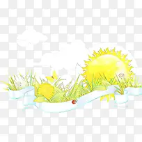 卡通 黄色 草-空若网 卡通 黄色 草-空若网