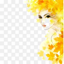 黄色 时尚插画 水彩画-空若网 黄色 时尚插画 水彩画-空若网
