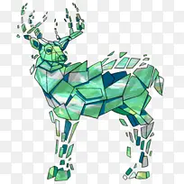 绿色 鹿 动物形象-空若网 绿色 鹿 动物形象-空若网