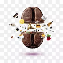 咖啡浓缩咖啡拿铁卡布奇诺牛奶咖啡创意元素-空若网 咖啡浓缩咖啡拿铁卡布奇诺牛奶咖啡创意元素-空若网