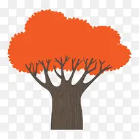 秋树 阔叶树 橘子-空若网 秋树 阔叶树 橘子-空若网