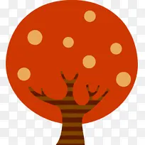 秋天的树 抽象卡通树 橙色-空若网 秋天的树 抽象卡通树 橙色-空若网
