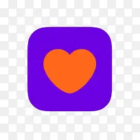 紫色 心形 橙色-空若网 紫色 心形 橙色-空若网