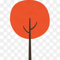 橙色 树 线条-空若网 橙色 树 线条-空若网