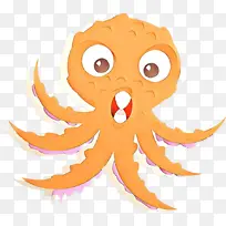 卡通 巨型太平洋章鱼 橙色-空若网 卡通 巨型太平洋章鱼 橙色-空若网
