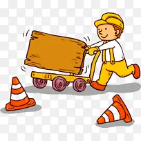 卡通 建筑工人 车辆-空若网 卡通 建筑工人 车辆-空若网