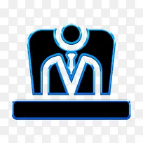 填充管理元素图标 老板图标 电蓝-空若网 填充管理元素图标 老板图标 电蓝-空若网