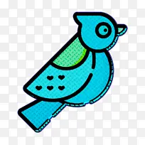 鸟形图标 社交媒体图标 绿松石色-空若网 鸟形图标 社交媒体图标 绿松石色-空若网