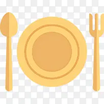 黄色 餐具 圆圈-空若网 黄色 餐具 圆圈-空若网