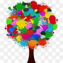 抽象树 卡通树 水彩-空若网 抽象树 卡通树 水彩-空若网