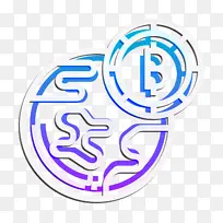 区块链图标 比特币图标 电蓝-空若网 区块链图标 比特币图标 电蓝-空若网