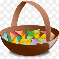 橙色 篮子 折纸-空若网 橙色 篮子 折纸-空若网