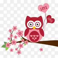 猫头鹰 树枝 粉色-空若网 猫头鹰 树枝 粉色-空若网