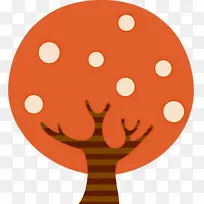 秋天的树 抽象卡通树 橙色-空若网 秋天的树 抽象卡通树 橙色-空若网