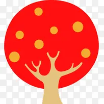 秋天的树 抽象卡通树 红色-空若网 秋天的树 抽象卡通树 红色-空若网
