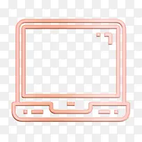 办公文具图标 笔记本电脑图标 线条-空若网 办公文具图标 笔记本电脑图标 线条-空若网