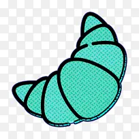 甜点和糖果图标 牛角包图标 水绿色-空若网 甜点和糖果图标 牛角包图标 水绿色-空若网